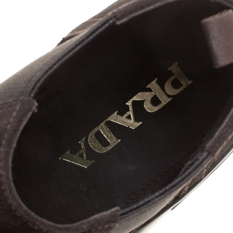 Men's Prada Dark Brown Suede Chelsea Boots Size 40.5