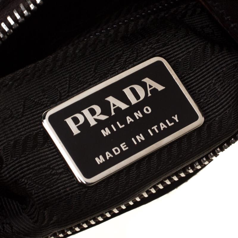 Prada Dark Brown/Yellow Leather Shoulder Bag 5