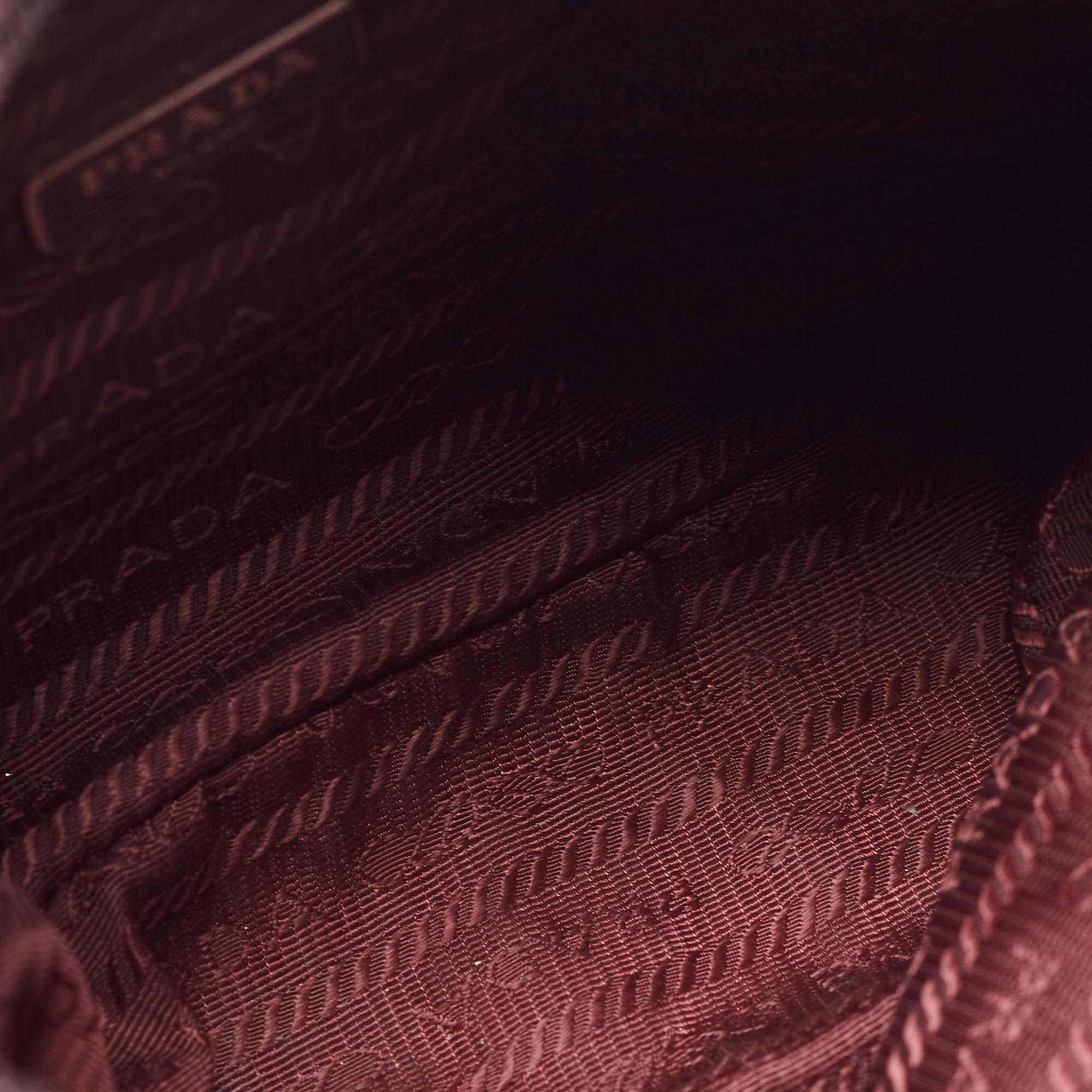 Prada Dark Burgundy Nylon Re-Edition 2000 Baguette Bag 6