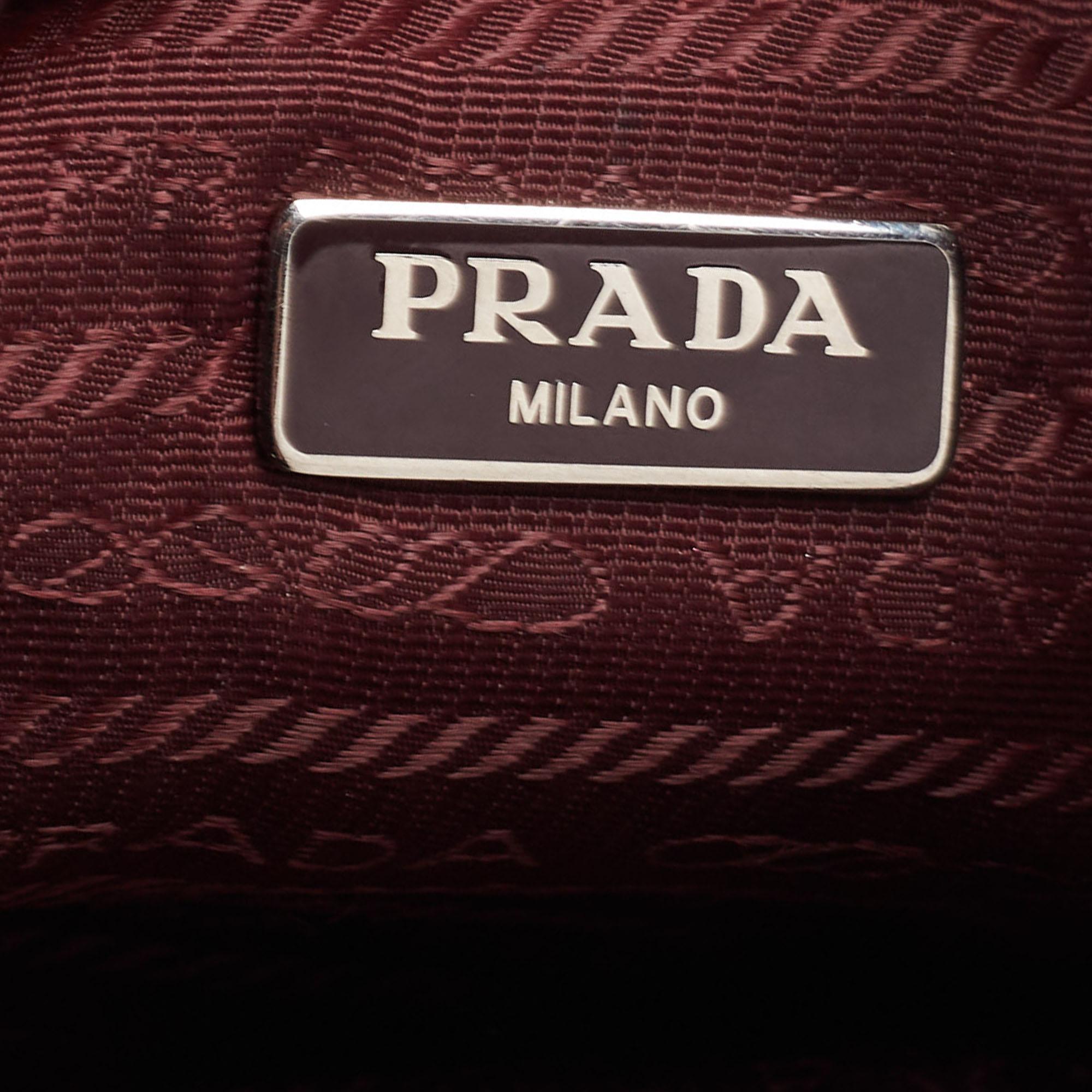 Prada Dark Burgundy Nylon Re-Edition 2000 Baguette Bag 2