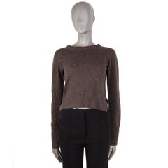 PRADA dark fawn brown wool blend OPEN BACK Sweater 42 M