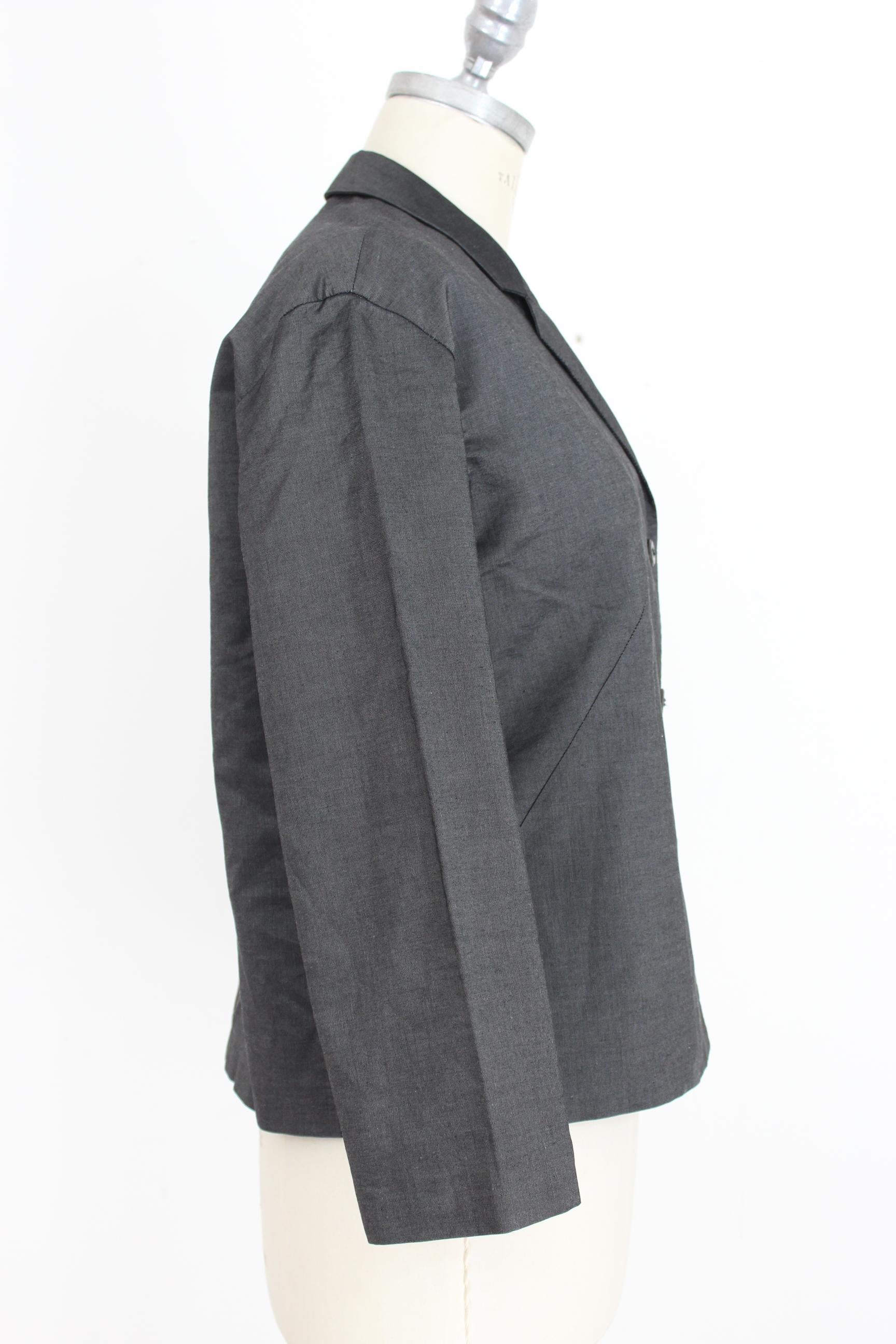 Prada Dark Gray Cotton Short Evening Soft Jacket  In Excellent Condition In Brindisi, Bt