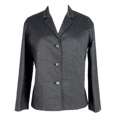 Prada Dark Gray Cotton Short Evening Soft Jacket