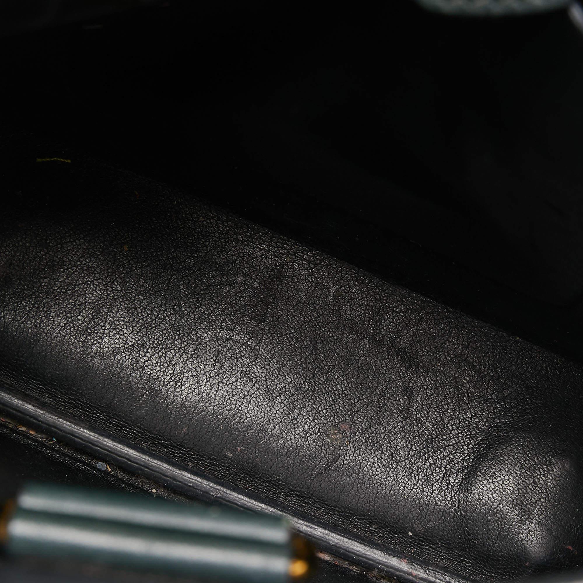 Prada Dark Green Saffiano Leather Small Panier Bag 3