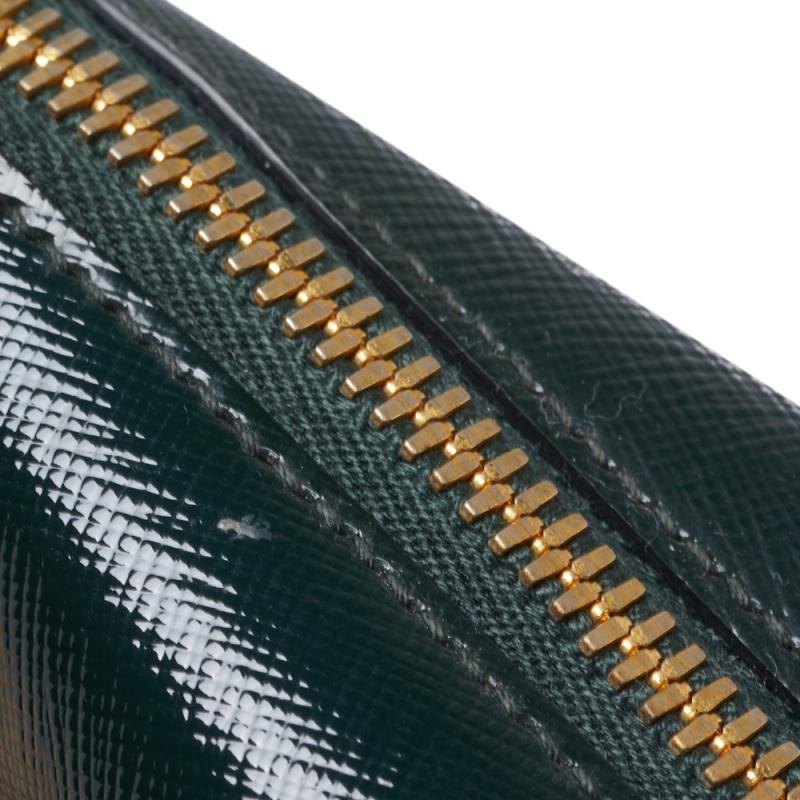 Prada Dark Green Saffiano Lux Patent Leather Medium Promenade Tote 5