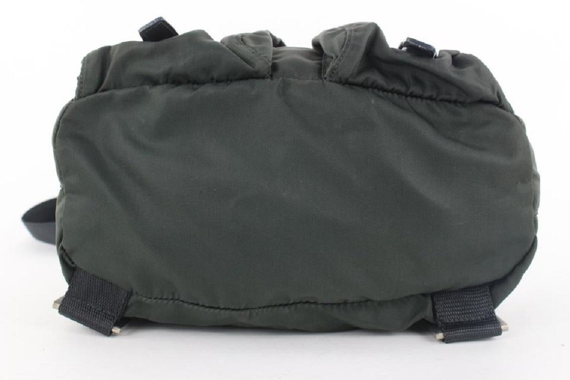 Prada Dark Green Tessuto Nylon Twin Pocket Backpack 885pr413 For Sale 2