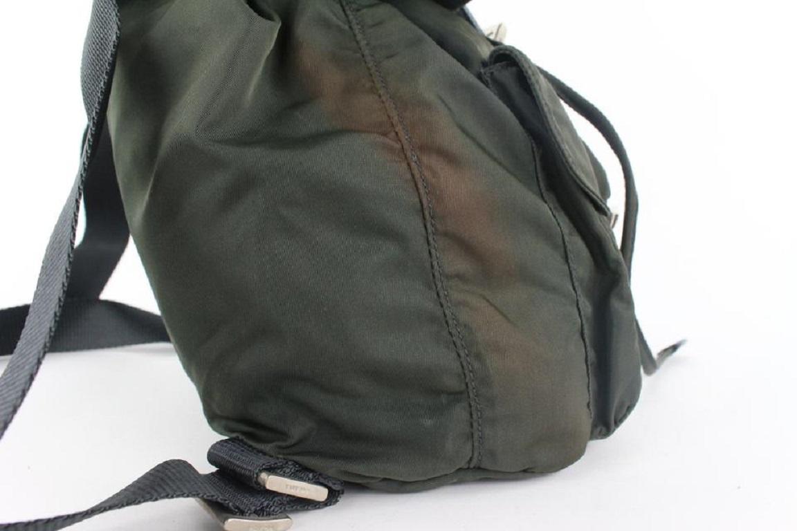 Prada Dark Green Tessuto Nylon Twin Pocket Backpack 885pr413 For Sale 4