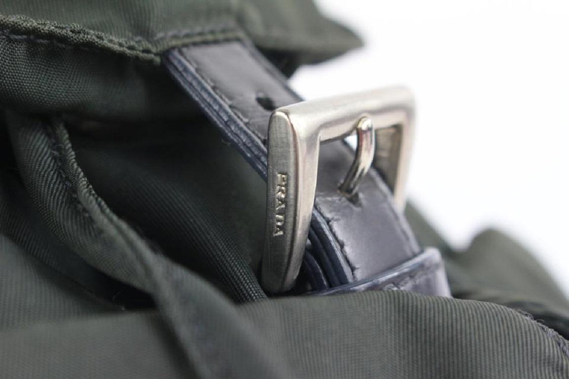 Prada Dark Green Tessuto Nylon Twin Pocket Backpack 885pr413 For Sale 1