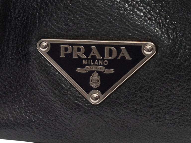 Prada Dark Green Vitello Leather Shoulder Bag For Sale at 1stDibs