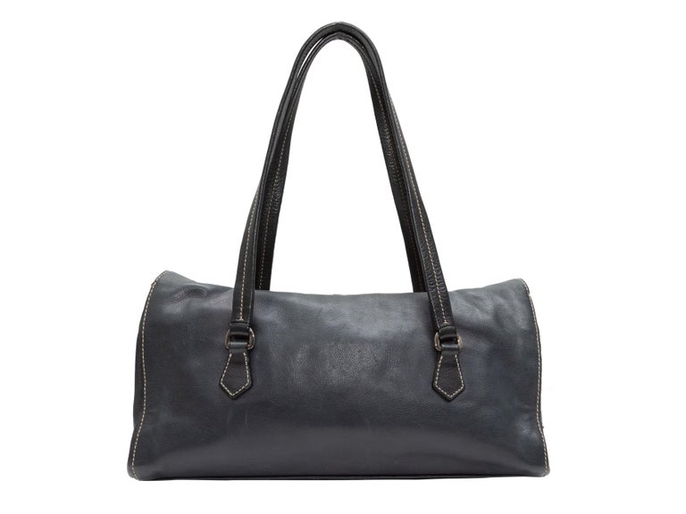 Prada Dark Green Vitello Leather Shoulder Bag For Sale at 1stDibs