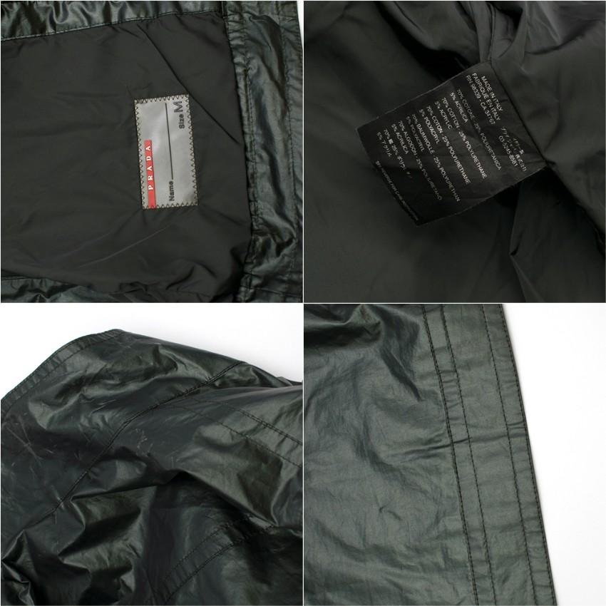 Women's Prada Dark Green Waxed Jacket - Size M For Sale
