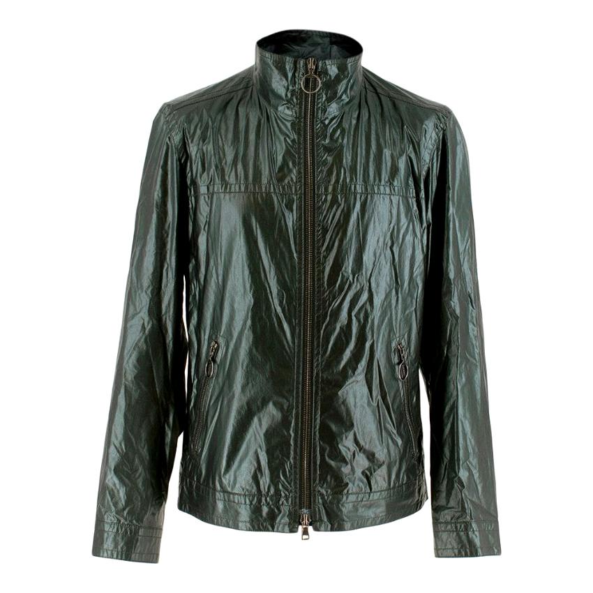 Prada Dark Green Waxed Jacket - Size M For Sale