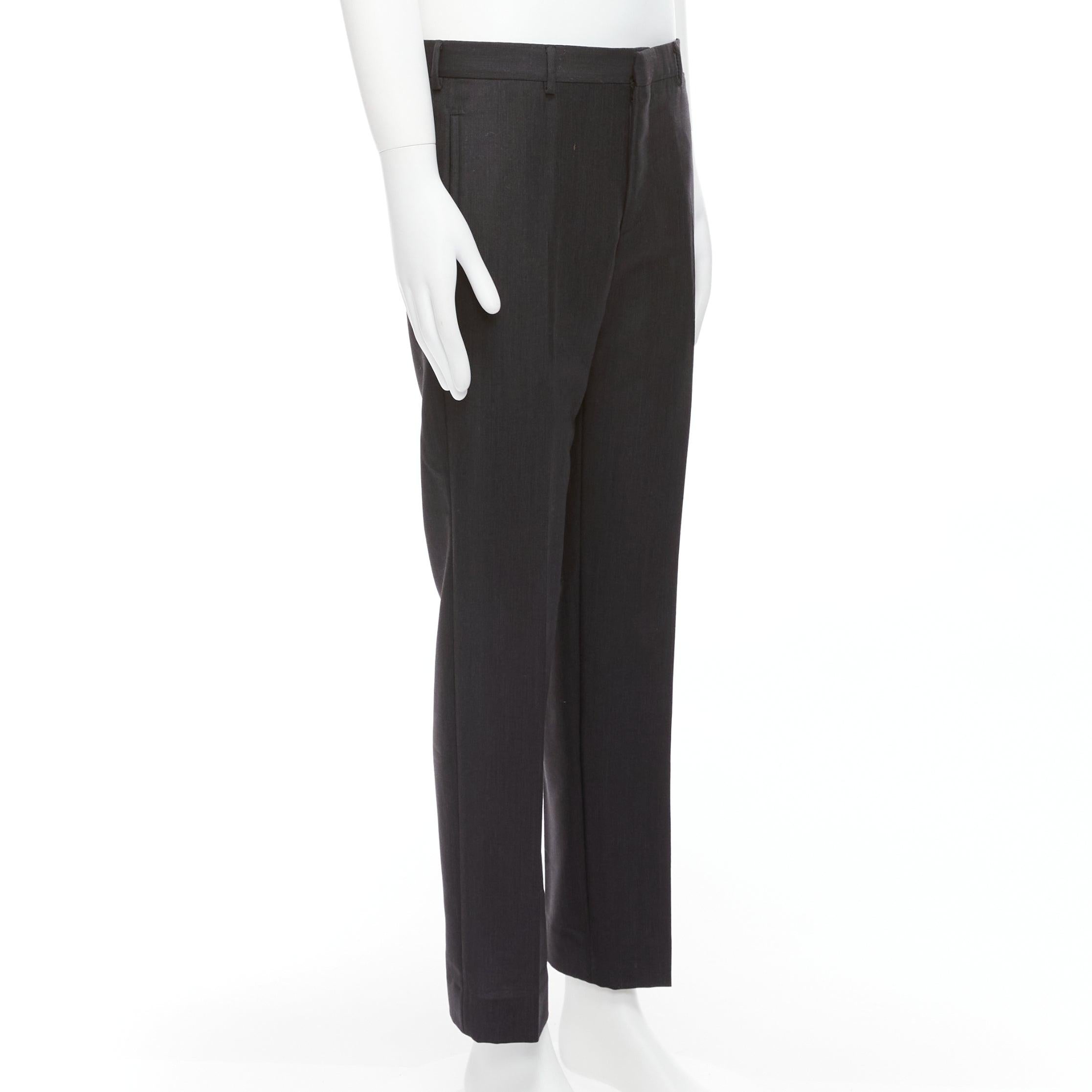 PRADA dark grey mohair wool crisp minimal clean line tapered pants IT50 L In Good Condition For Sale In Hong Kong, NT