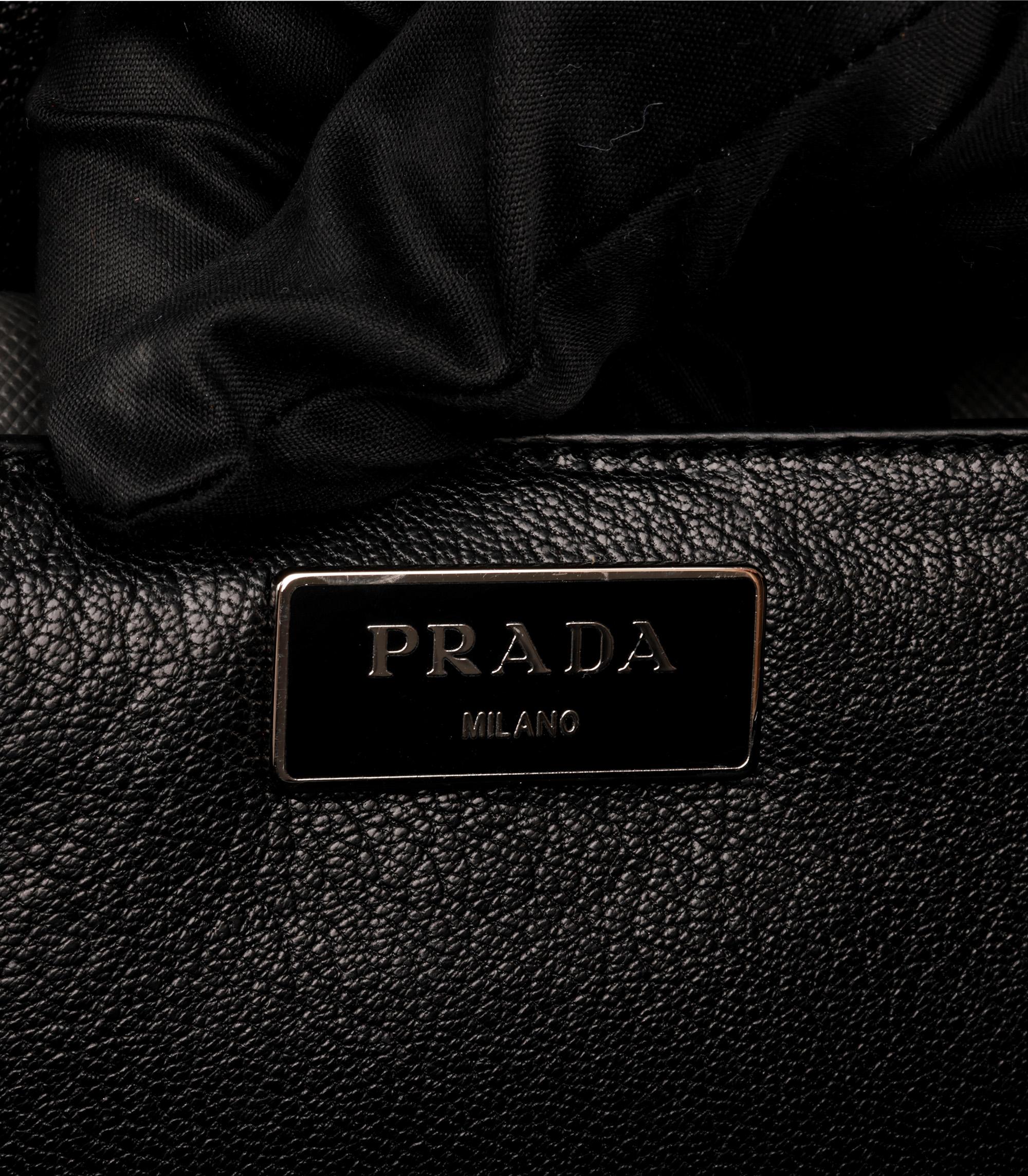 Prada Dark Grey Saffiano Leather Lux Mini Sound Flap Bag 4