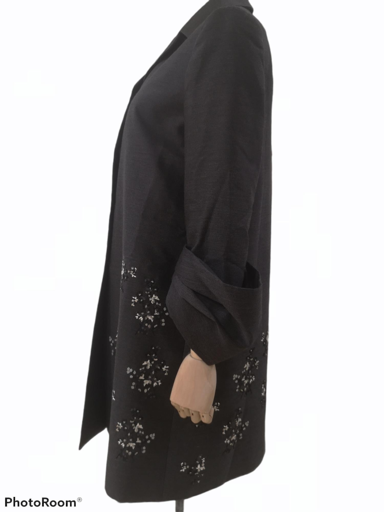 Prada dark grey sequins beads coat 5