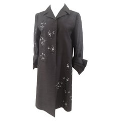 Prada dark grey sequins beads coat