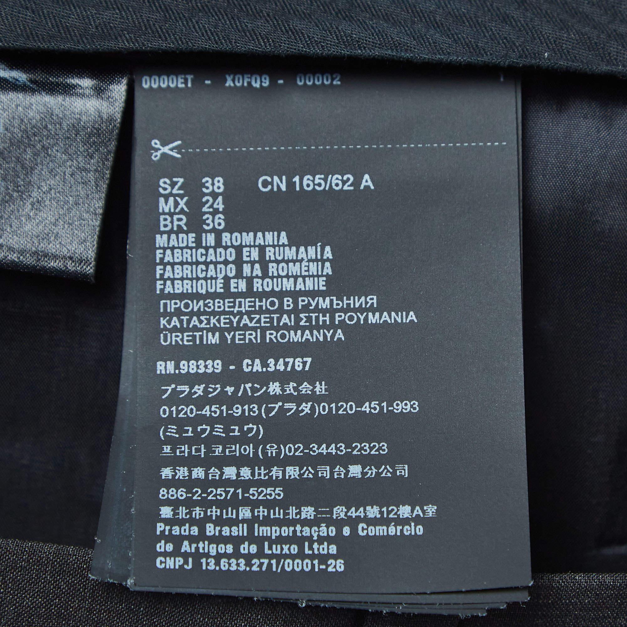 Women's Prada Dark Grey Wool Tailored Formal Pants S For Sale