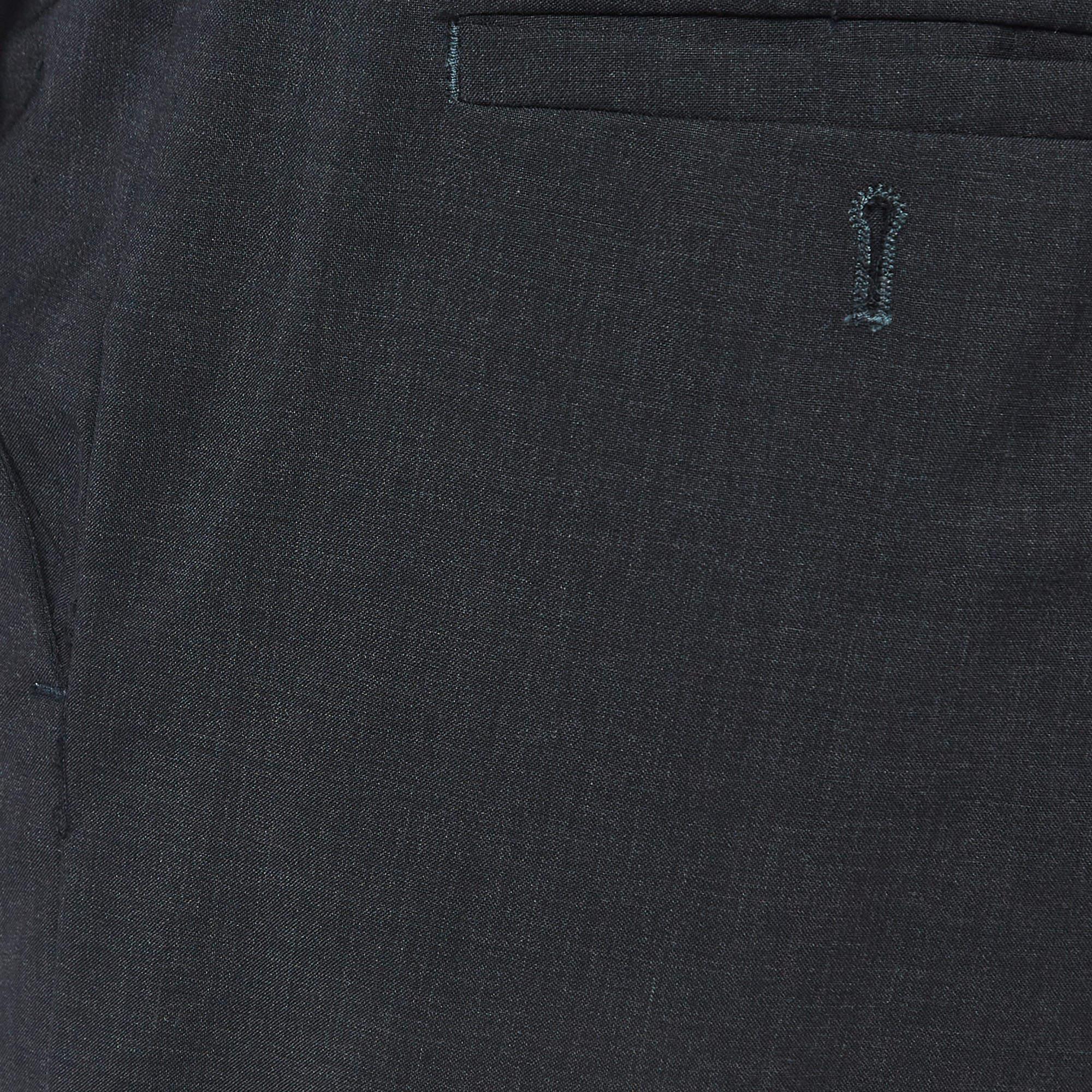 Prada Dark Grey Wool Tailored Formal Pants S For Sale 2