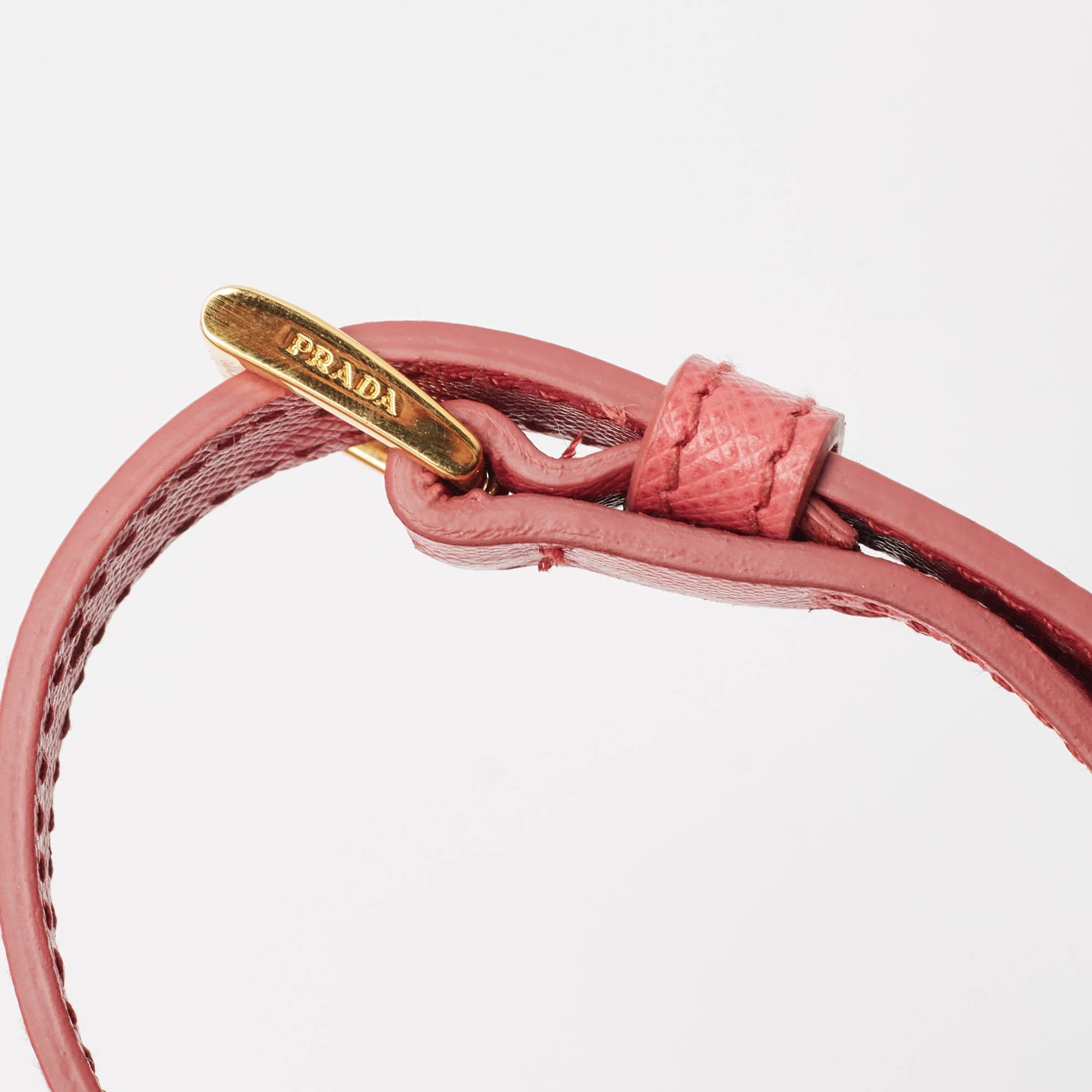 Prada Dark Pink Saffiano Leather Medium Double Zip Tote 3