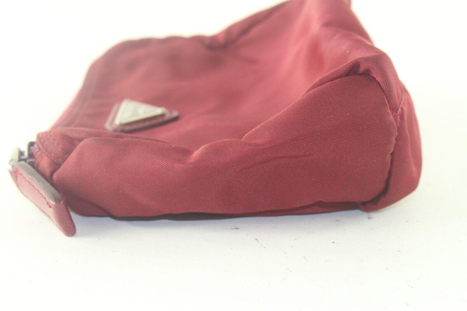 Women's PRADA Dark Red Cosmetic Pouch Tessuto Nylon 1PR83K For Sale