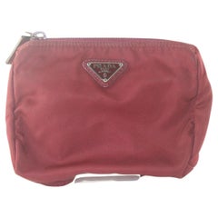 PRADA - Pochette à cosmétiques rouge foncé Tess en nylon 1PR83K