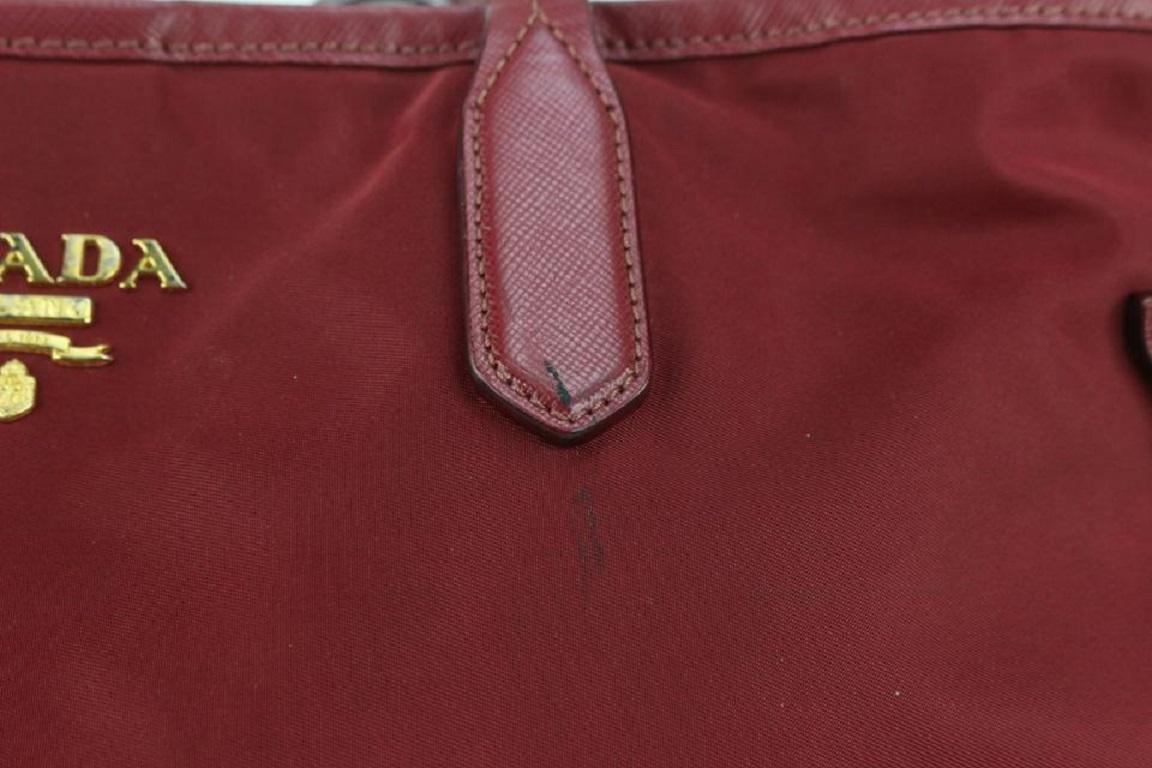 Prada Dark Red Tessuto Nylon Shopper Tote Bag 820pr84c 2