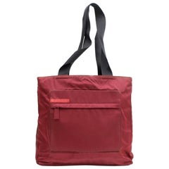 Vintage Prada Dark Tessuto Sports 868069 Red Nylon Tote