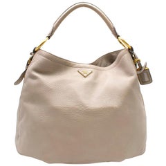 Prada Deerskin Leather Large Shoulder Tote