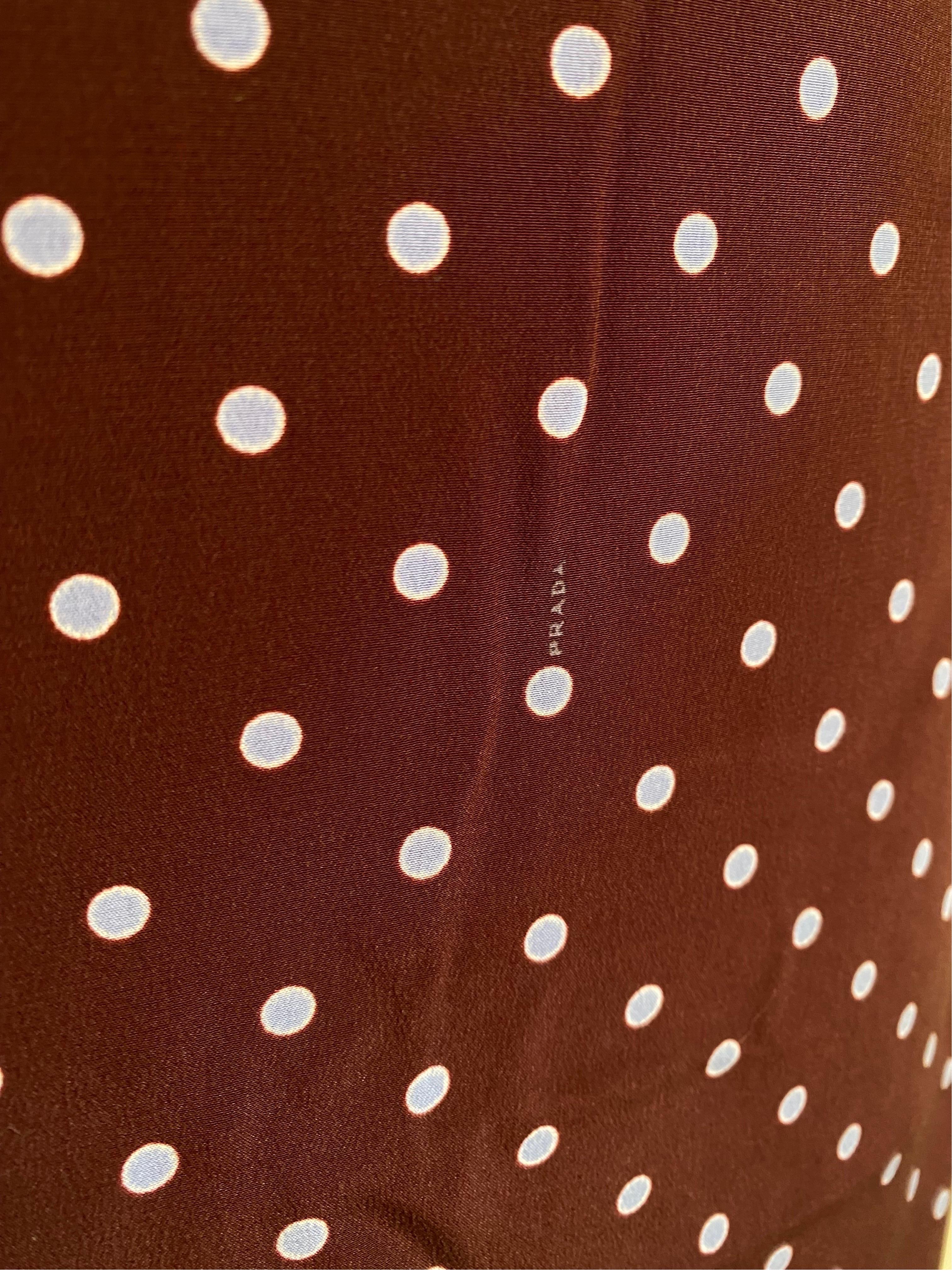 Prada Demi silk blue pois Skirt 1