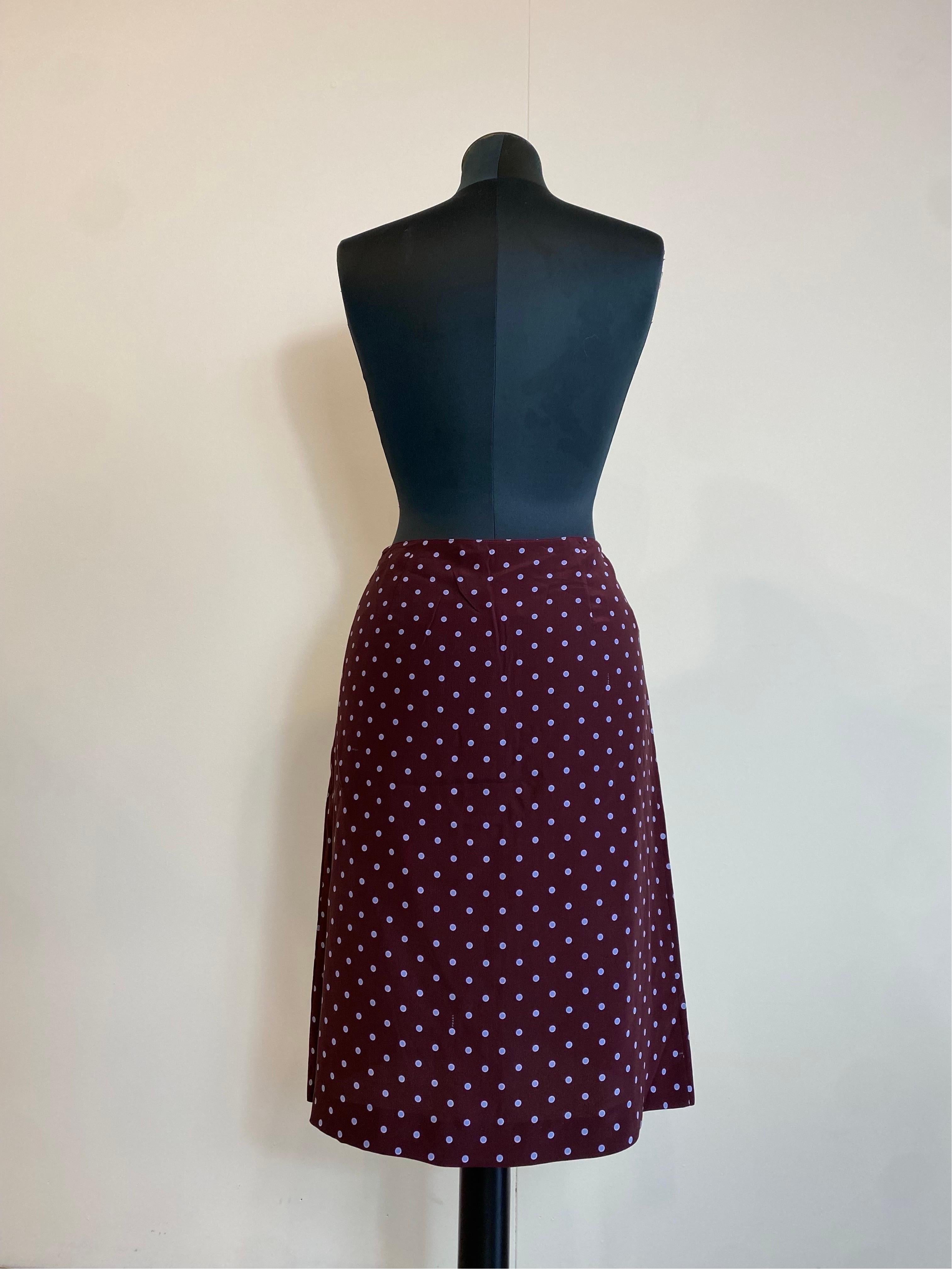 Prada Demi silk blue pois Skirt 2