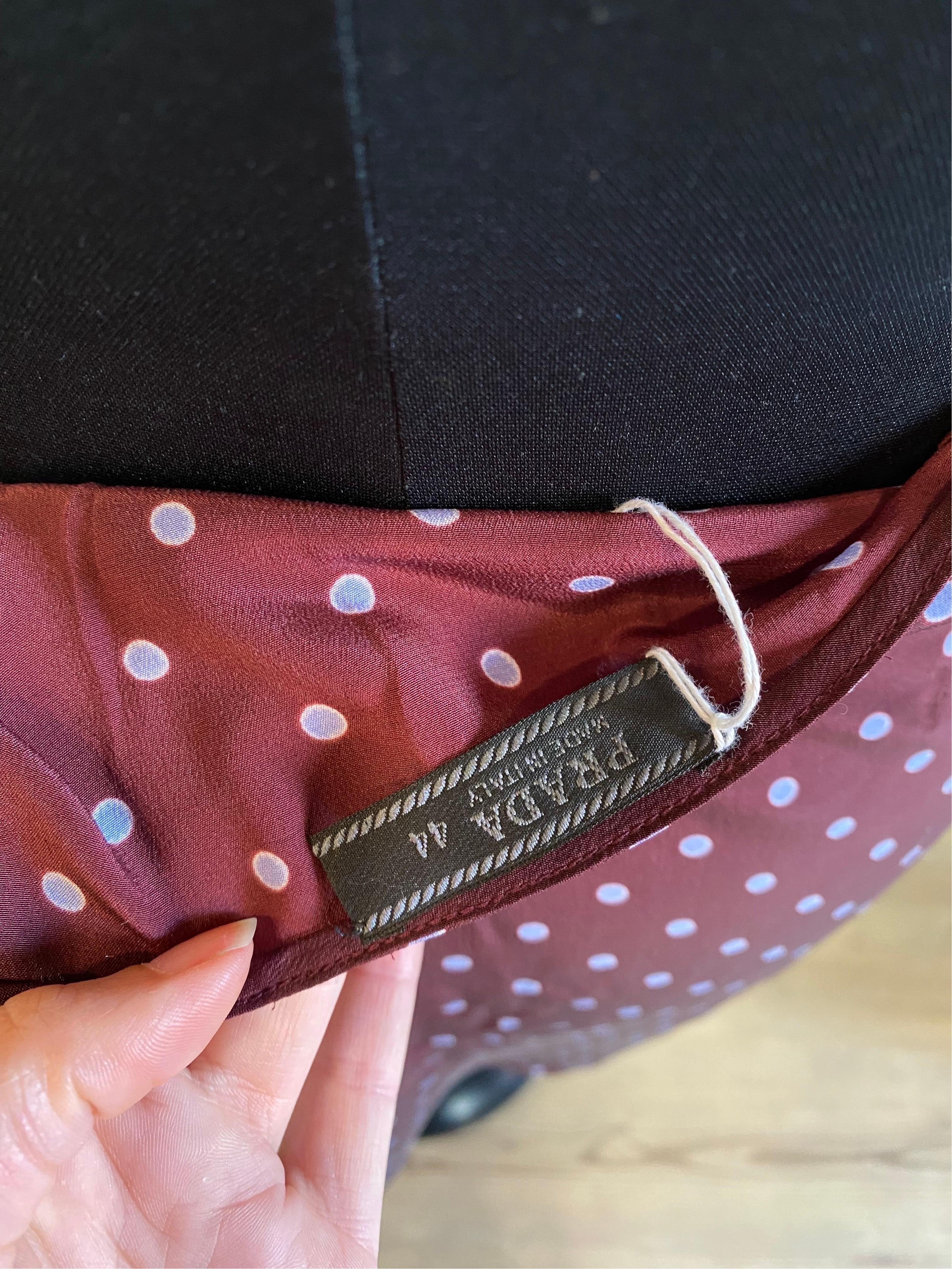 Prada Demi silk blue pois Skirt 3