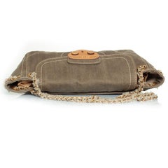 Prada, denim shoulder bag in green