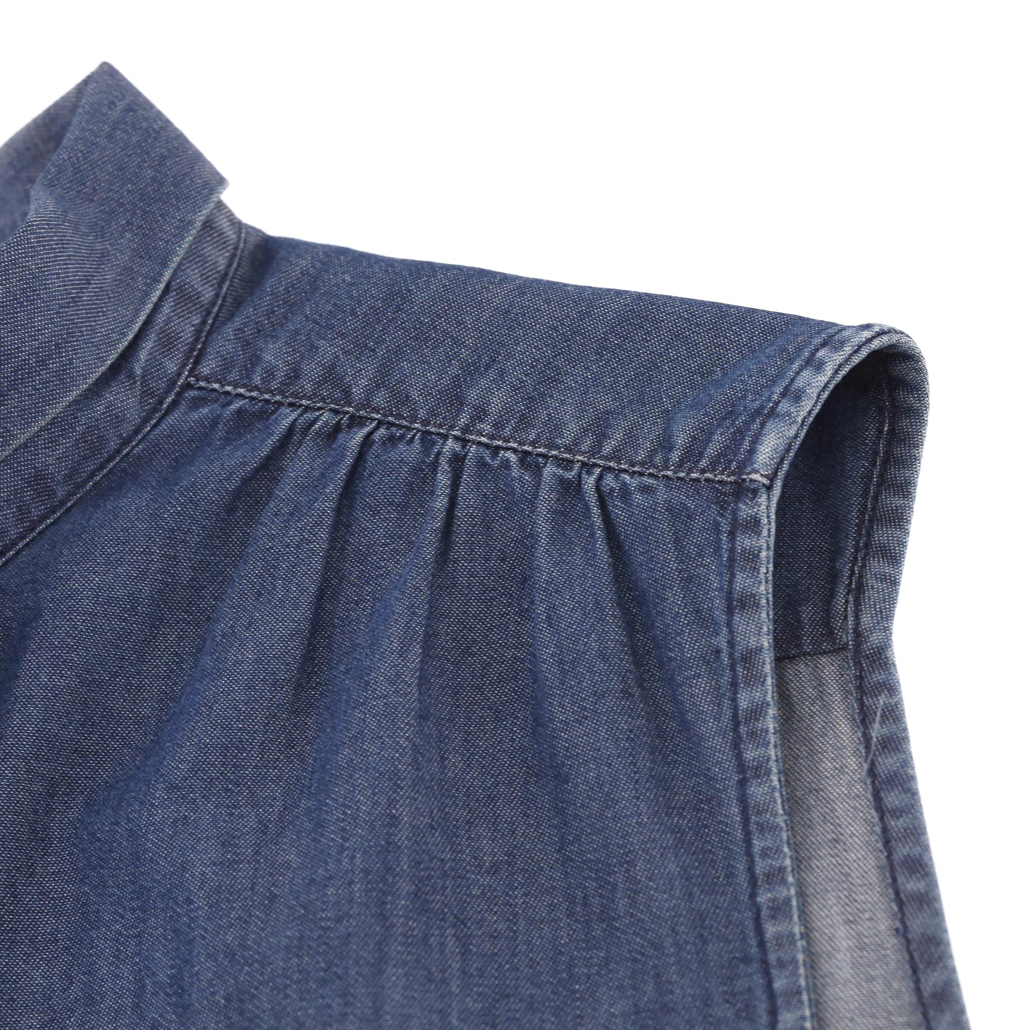 Prada - Top sans manches en denim avec lien au cou Pour femmes en vente