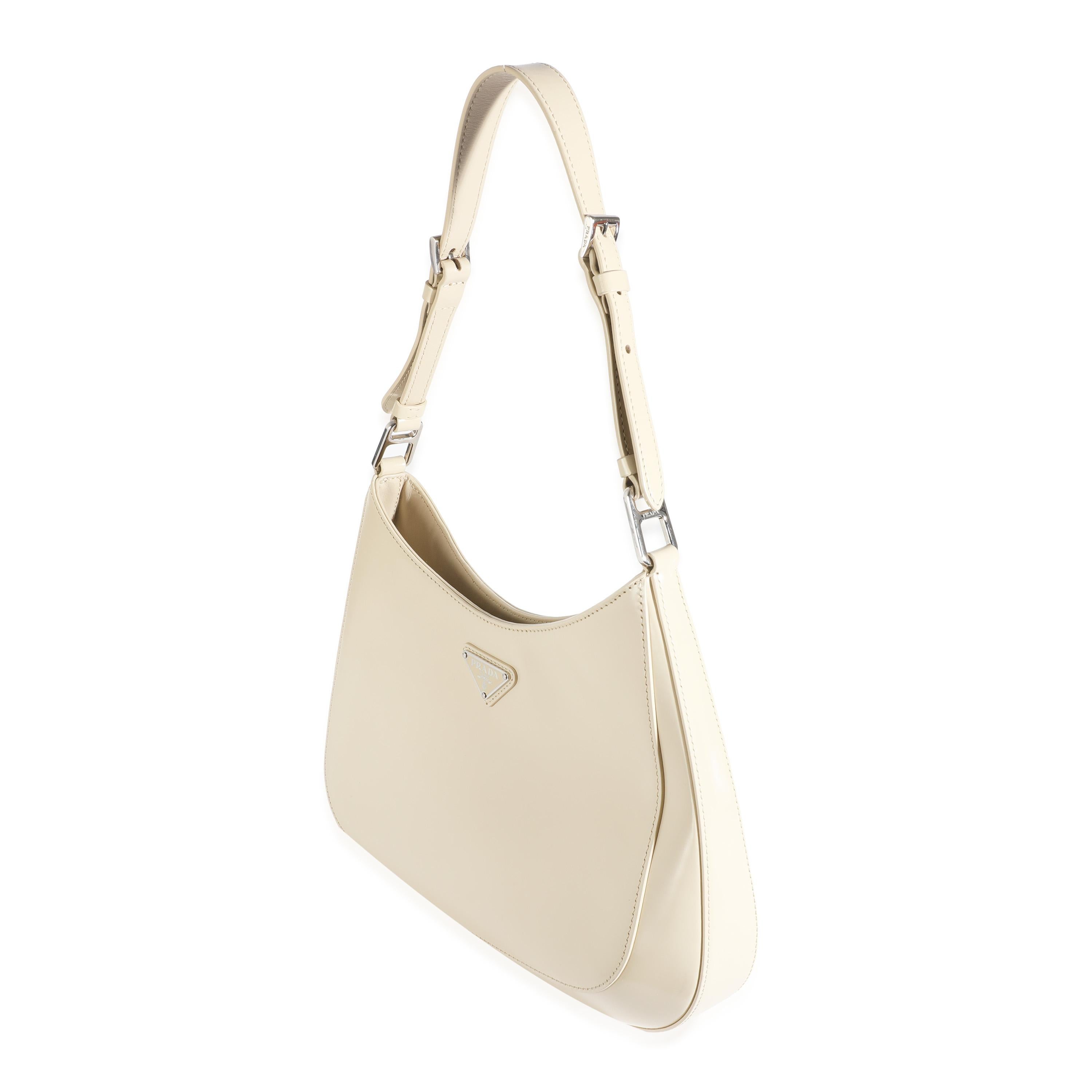 Women's or Men's Prada Desert Beige Brushed Calfskin Cleo Shoulder Bag For Sale