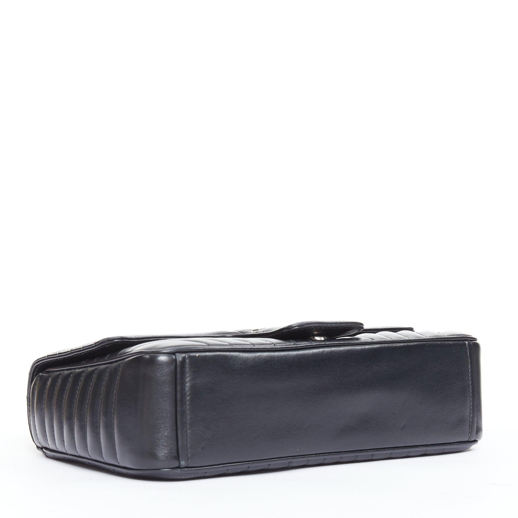 PRADA Diagramme black quilted silver logo crossbody flap shoulder bag For Sale 1