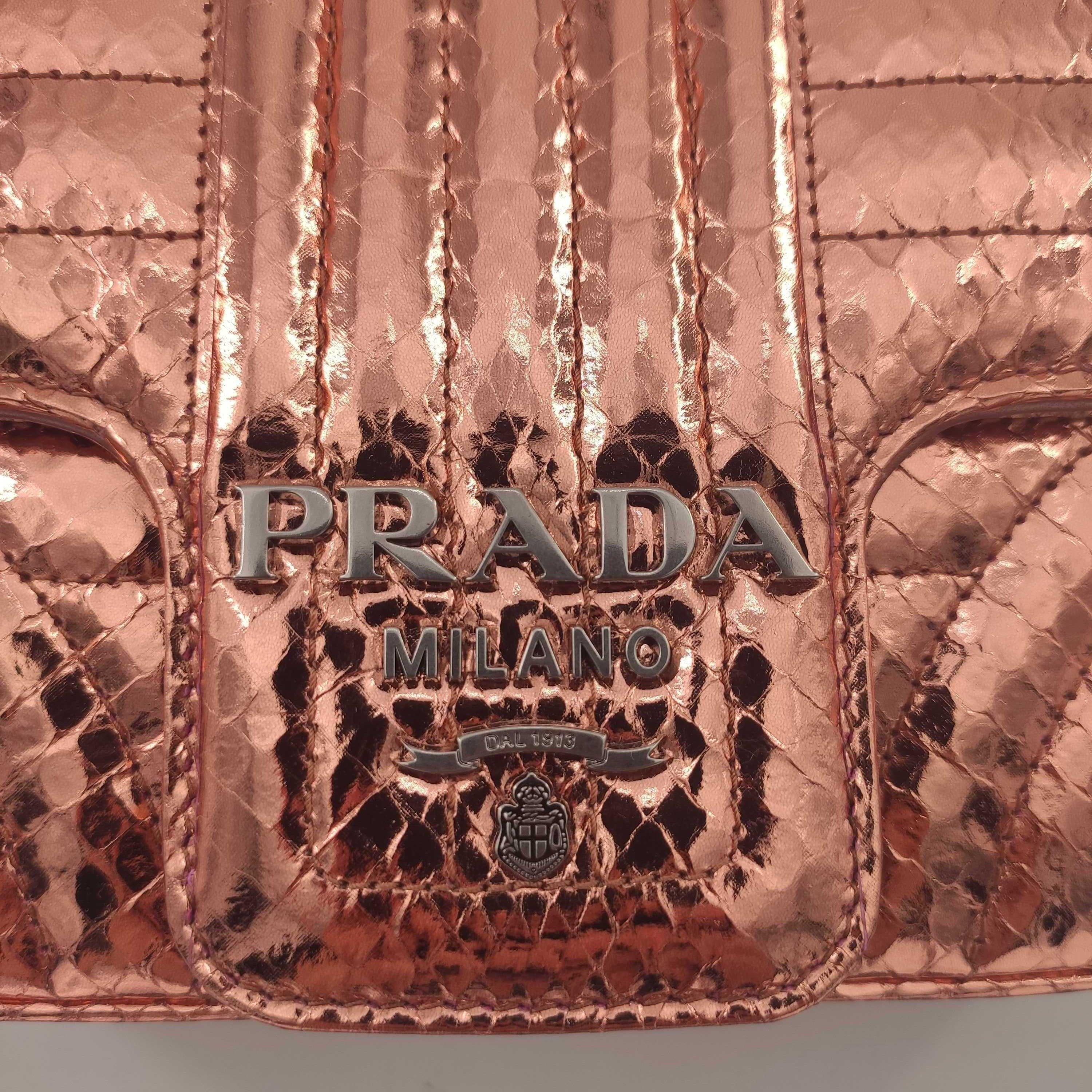 Women's PRADA Diagramme Shoulder bag in Pink Leather