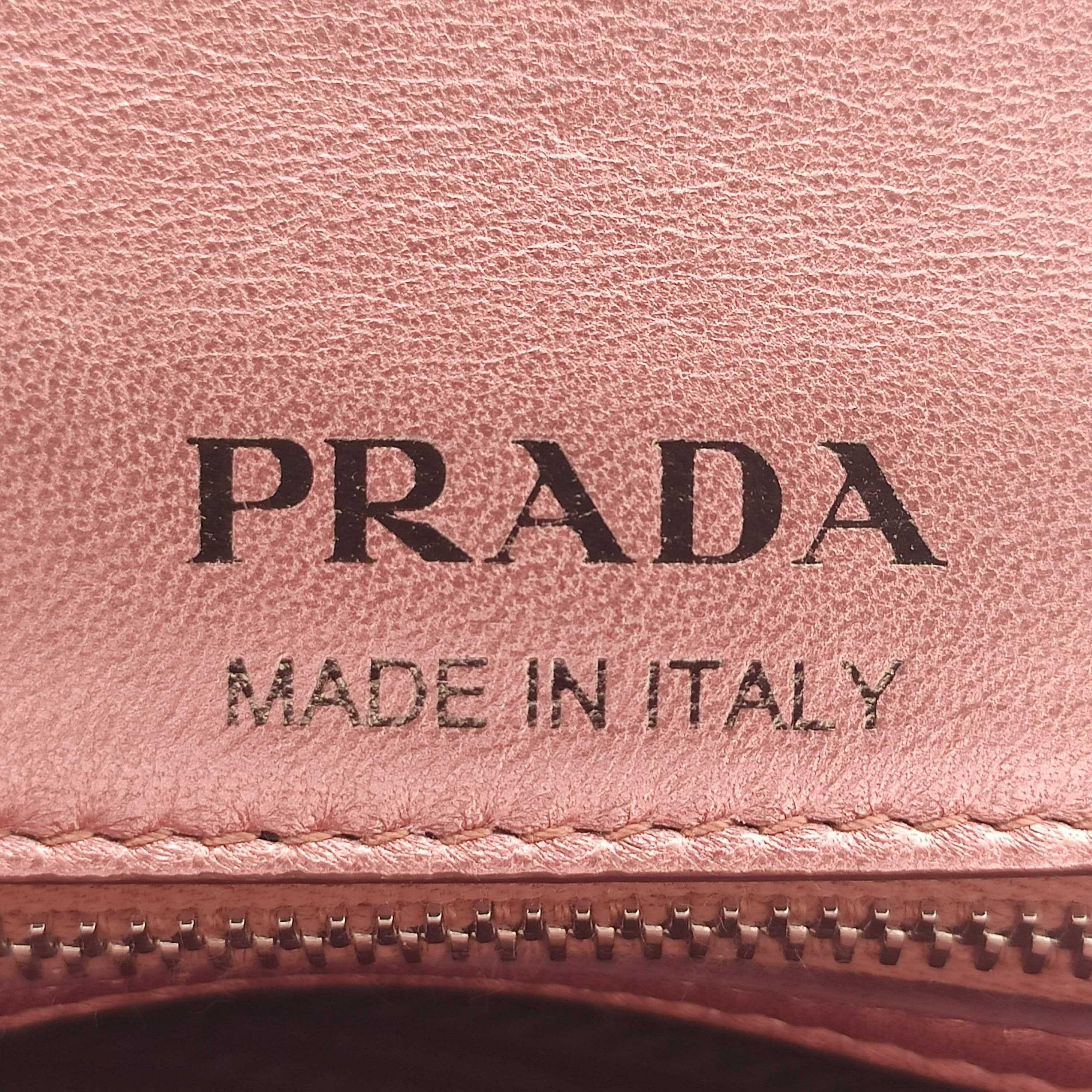 PRADA Diagramme Shoulder bag in Pink Leather 2