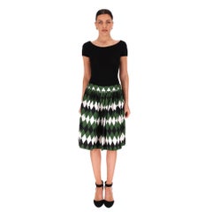 Prada Diamond Pattern Cotton Skirt