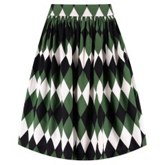 Prada Diamond Pattern Cotton Skirt