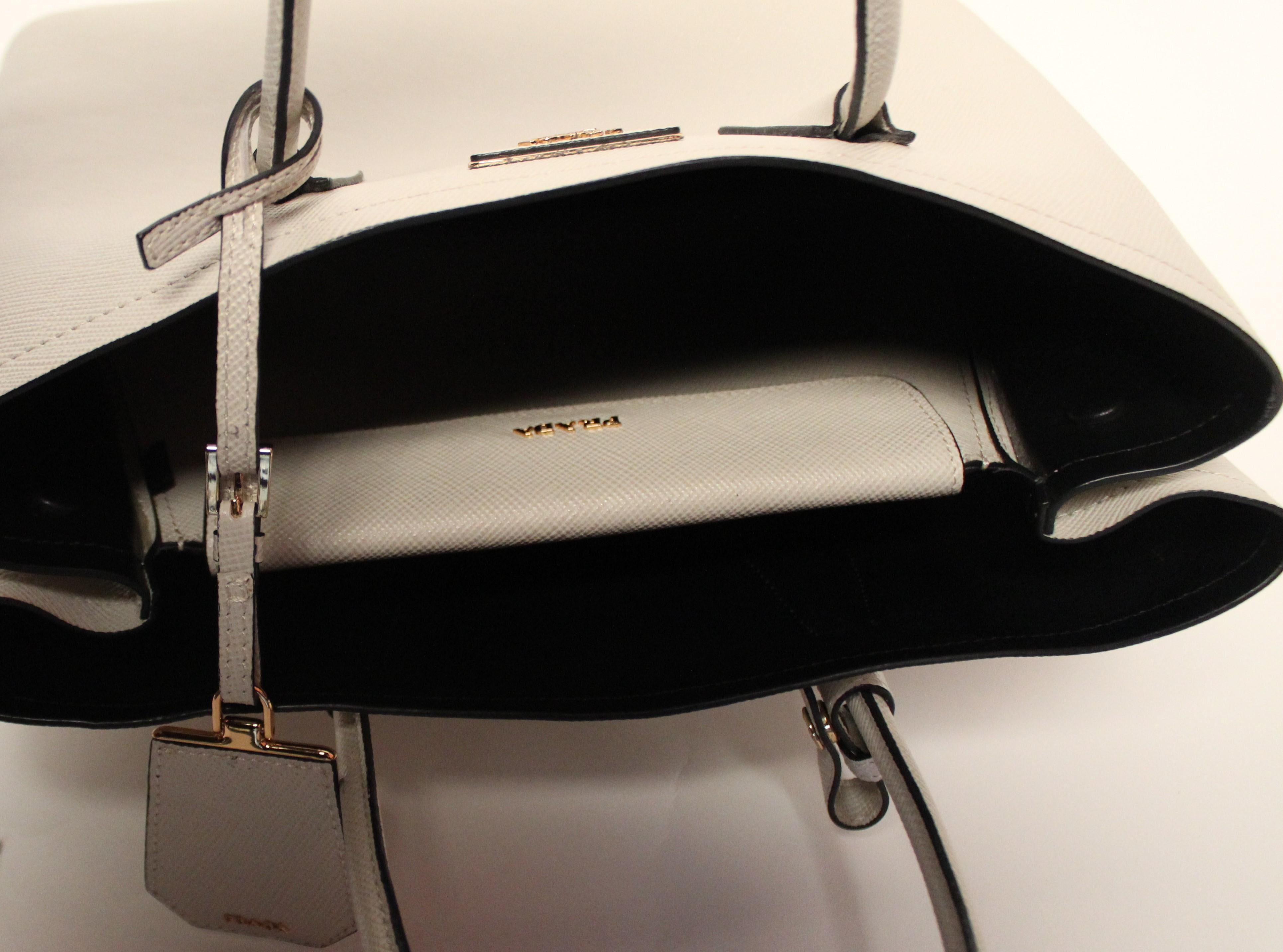 Beige PRADA Double Bag Medium For Sale