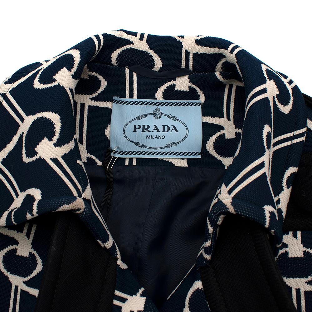 Women's or Men's Prada Double-breasted cape key-jacquard coat - Size US 4 For Sale