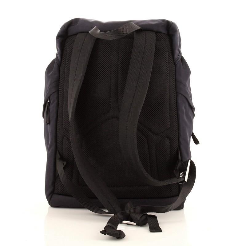 Black Prada Double Buckle Backpack Tessuto