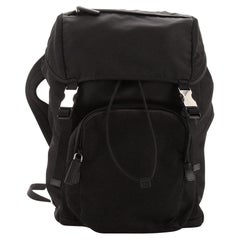 Prada Double Buckle Backpack Tessuto Medium