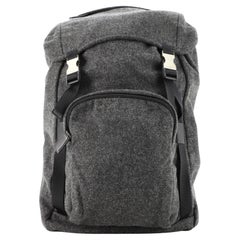 Prada Double Buckle Backpack Wool Medium
