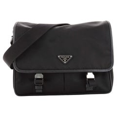 Prada Double Buckle Flap Camera Bag Tessuto Medium