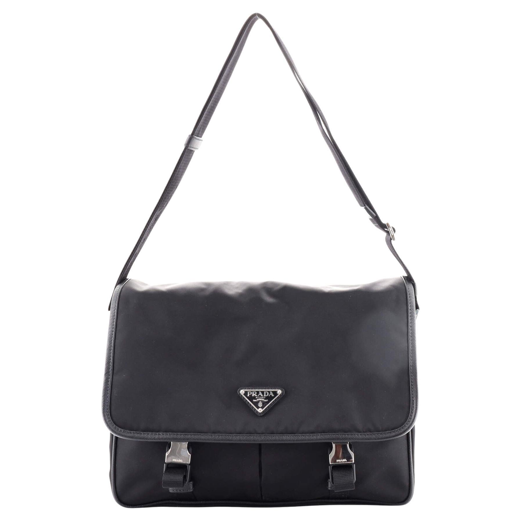 Prada Double Buckle Flap Camera Bag Tessuto Medium