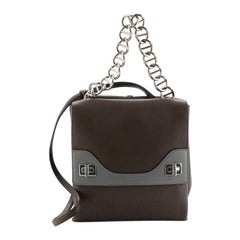 Prada Double Flap Turn Lock Shoulder Bag Leather Small