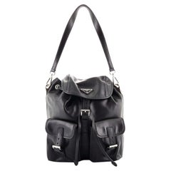 Double Front Pocket Shoulder Bag Soft Calf Medium