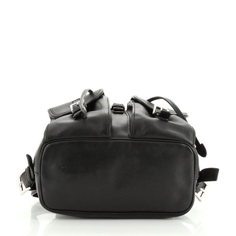 Prada Double Front Pocket Backpack Soft Calfskin Small at  display picture 1