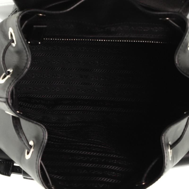 Black Prada Double Front Pocket Backpack Soft Calfskin Small